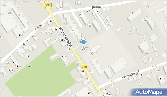 Warka, Warszawska, 26, mapa Warka