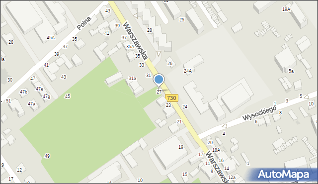Warka, Warszawska, 27, mapa Warka