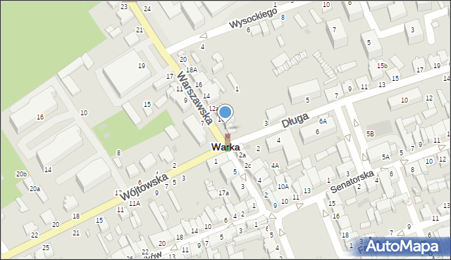 Warka, Warszawska, 8, mapa Warka