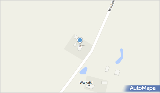 Warkałki, Warkałki, 13, mapa Warkałki