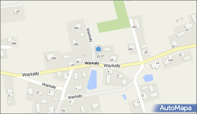 Warkały, Warkały, 47, mapa Warkały