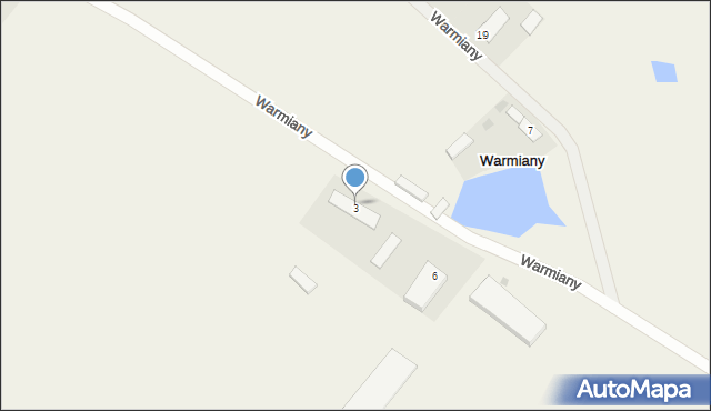 Warmiany, Warmiany, 7, mapa Warmiany