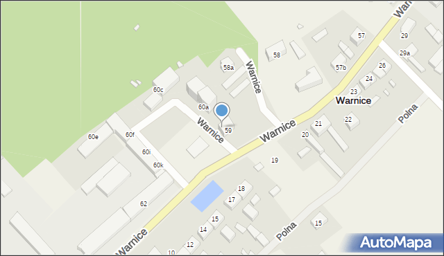 Warnice, Warnice, 59b, mapa Warnice