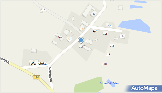 Warnołęka, Warnołęka, 11d, mapa Warnołęka