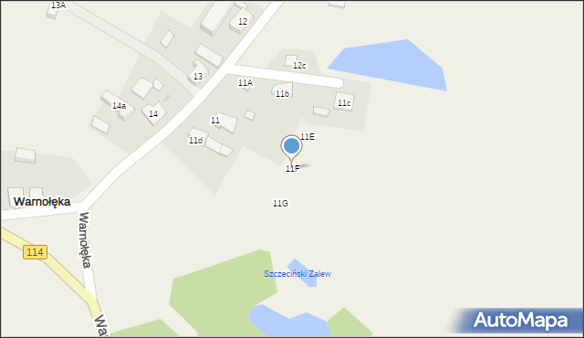 Warnołęka, Warnołęka, 11F, mapa Warnołęka