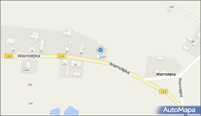 Warnołęka, Warnołęka, 17, mapa Warnołęka