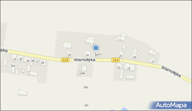 Warnołęka, Warnołęka, 23, mapa Warnołęka