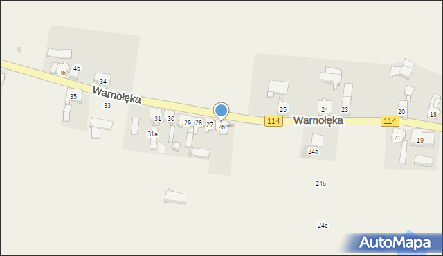 Warnołęka, Warnołęka, 26, mapa Warnołęka