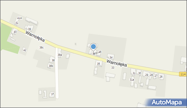 Warnołęka, Warnołęka, 36, mapa Warnołęka