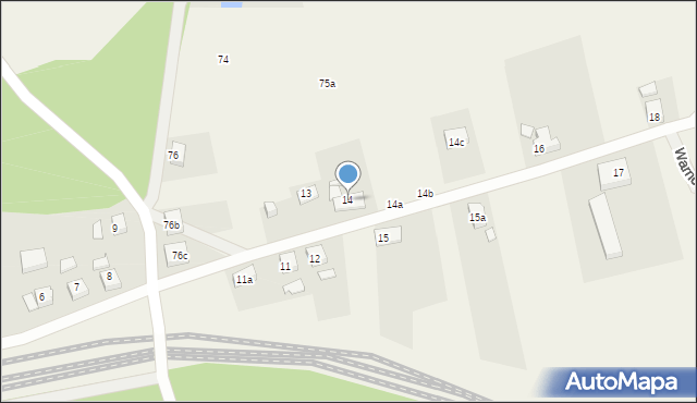 Warnowo, Warnowo, 14, mapa Warnowo