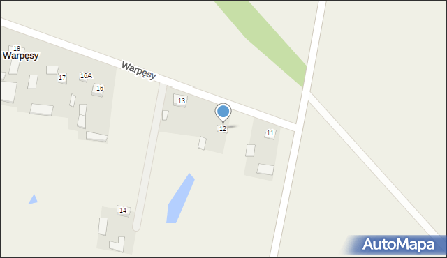 Warpęsy, Warpęsy, 12, mapa Warpęsy
