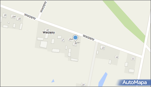 Warpęsy, Warpęsy, 16, mapa Warpęsy