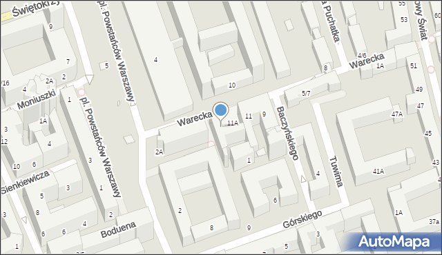 Warszawa, Warecka, 13/15, mapa Warszawy