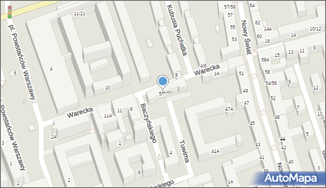 Warszawa, Warecka, 5/7, mapa Warszawy