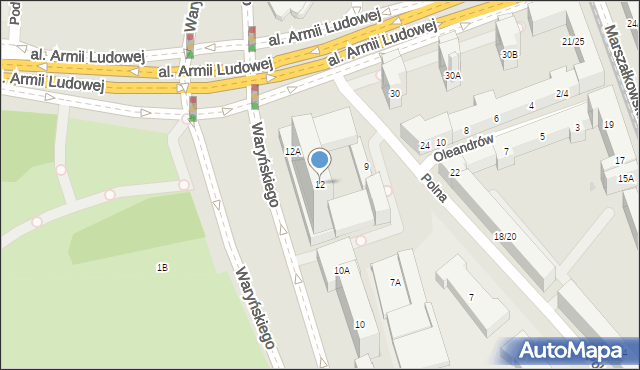 Warszawa, Waryńskiego Ludwika, 12, mapa Warszawy