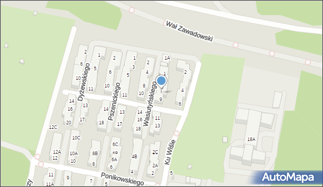 Warszawa, Wasiutyńskiego Zbigniewa, 7, mapa Warszawy