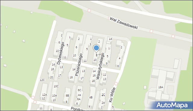 Warszawa, Wasiutyńskiego Zbigniewa, 8, mapa Warszawy