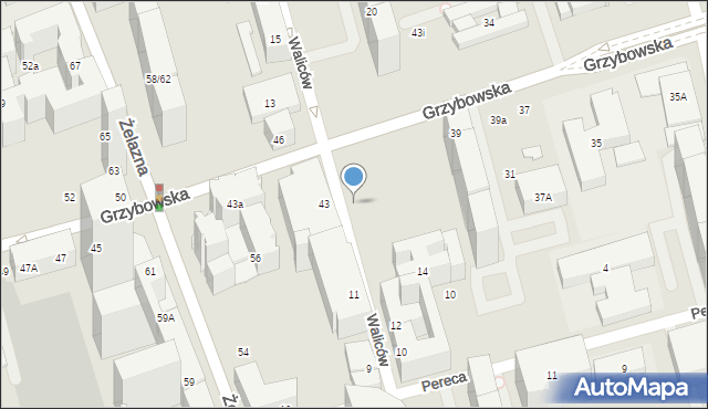 Warszawa, Waliców, 18, mapa Warszawy