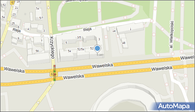 Warszawa, Wawelska, 52, mapa Warszawy