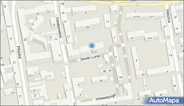 Warszawa, Wawelberga Hipolita, 3, mapa Warszawy