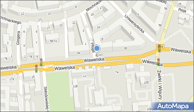 Warszawa, Wawelska, 62, mapa Warszawy