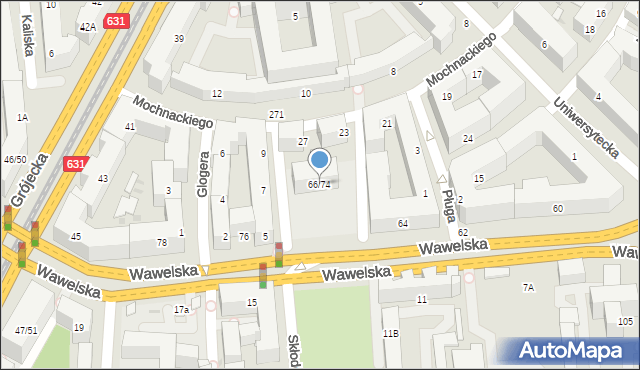 Warszawa, Wawelska, 66/74, mapa Warszawy
