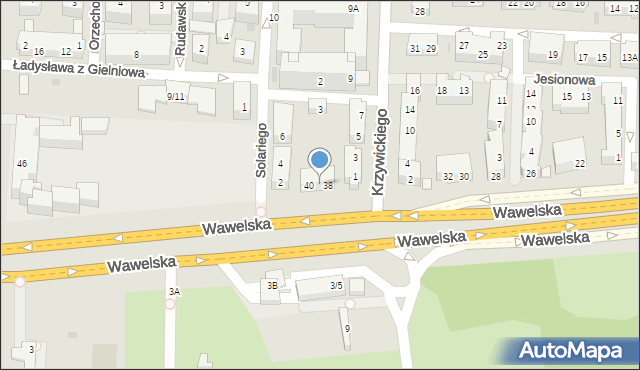 Warszawa, Wawelska, 38/40, mapa Warszawy