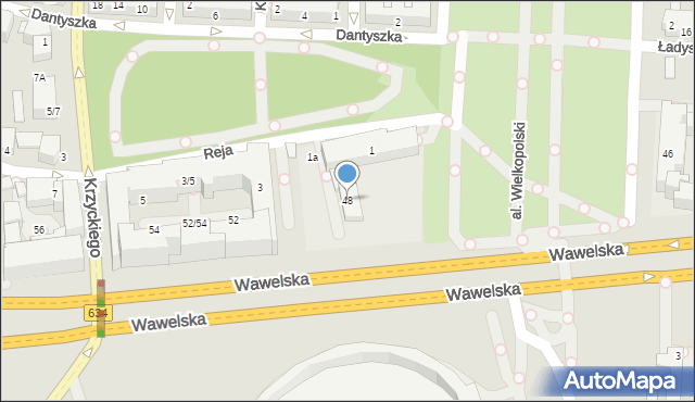 Warszawa, Wawelska, 48, mapa Warszawy