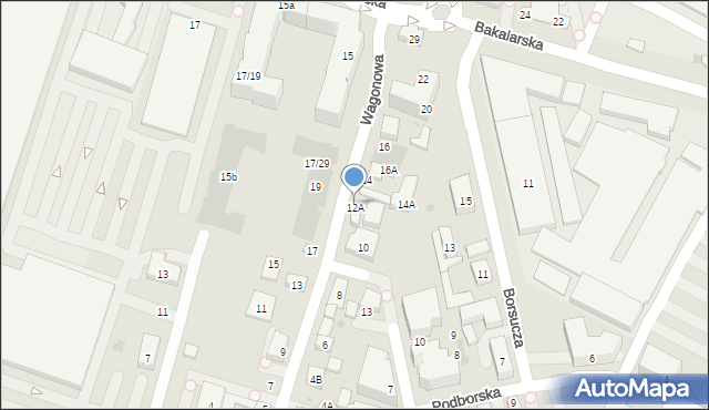 Warszawa, Wagonowa, 12A, mapa Warszawy