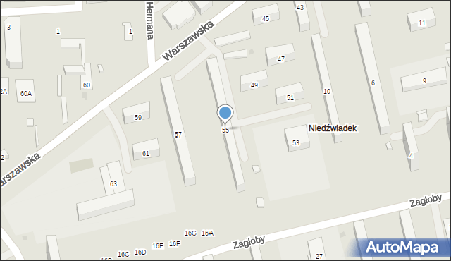 Warszawa, Warszawska, 55, mapa Warszawy