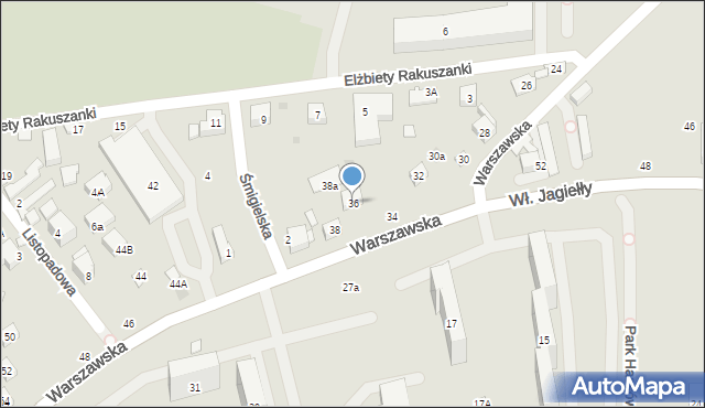 Warszawa, Warszawska, 36, mapa Warszawy