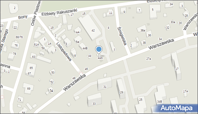 Warszawa, Warszawska, 44c, mapa Warszawy