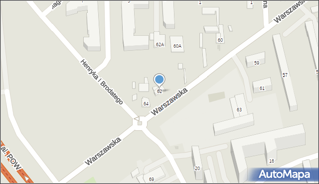 Warszawa, Warszawska, 62, mapa Warszawy