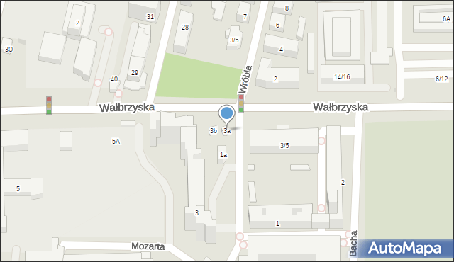 Warszawa, Wałbrzyska, 3a, mapa Warszawy
