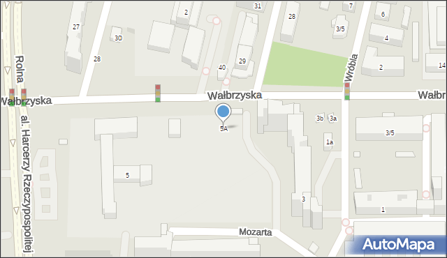 Warszawa, Wałbrzyska, 5A, mapa Warszawy