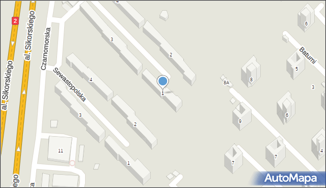 Warszawa, Warneńska, 1, mapa Warszawy