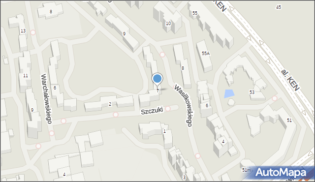 Warszawa, Wasilkowskiego Jana, 7, mapa Warszawy