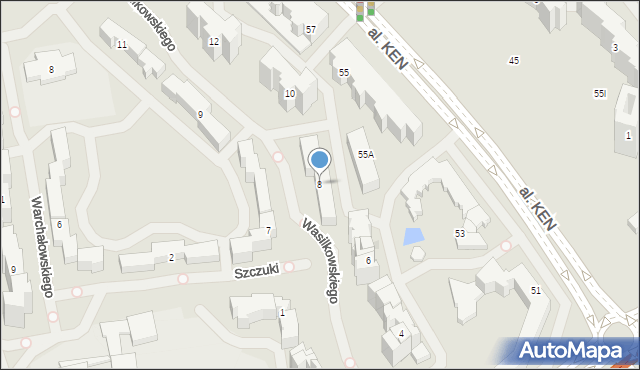 Warszawa, Wasilkowskiego Jana, 8, mapa Warszawy