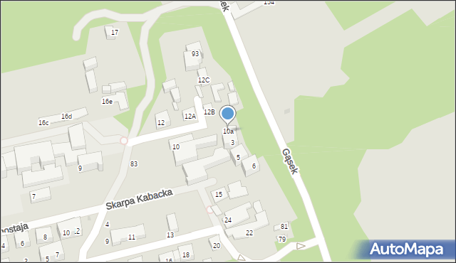 Warszawa, Wąski Jar, 10a, mapa Warszawy