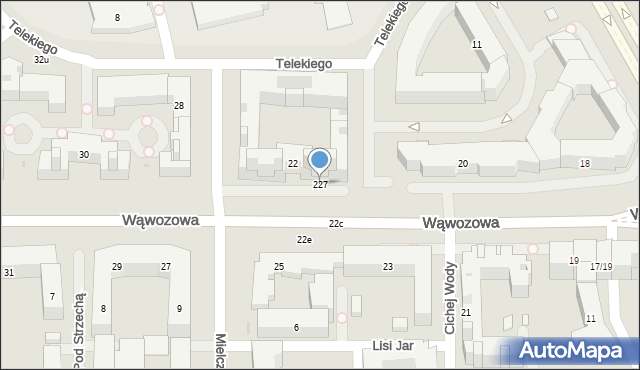 Warszawa, Wąwozowa, 227, mapa Warszawy