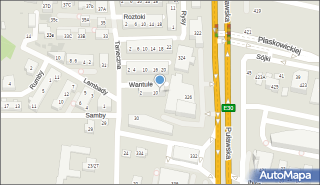 Warszawa, Wantule, 12, mapa Warszawy