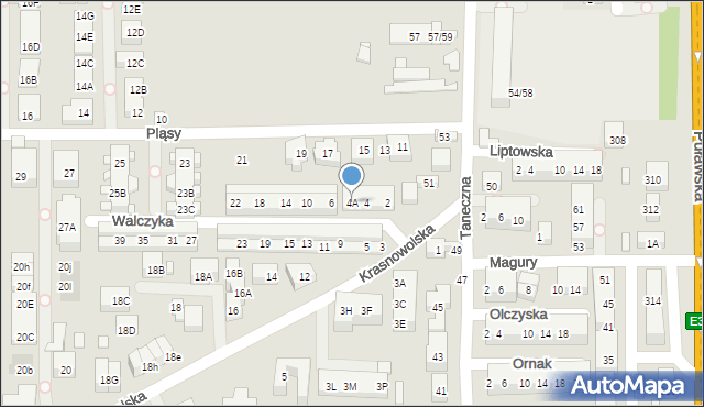 Warszawa, Walczyka, 4A, mapa Warszawy