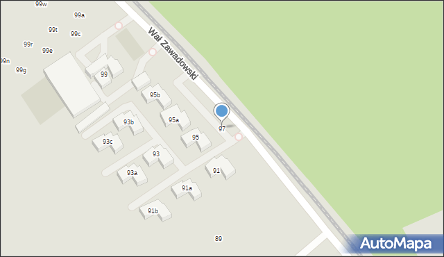 Warszawa, Wał Zawadowski, 97, mapa Warszawy
