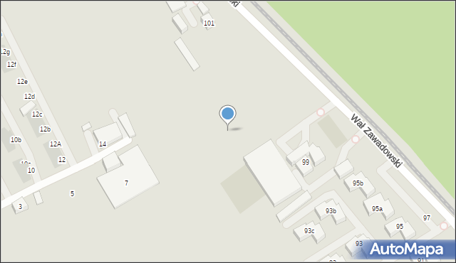 Warszawa, Wał Zawadowski, 99r, mapa Warszawy