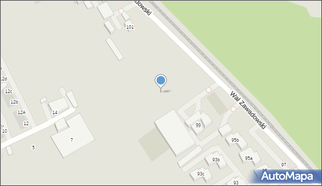 Warszawa, Wał Zawadowski, 99t, mapa Warszawy