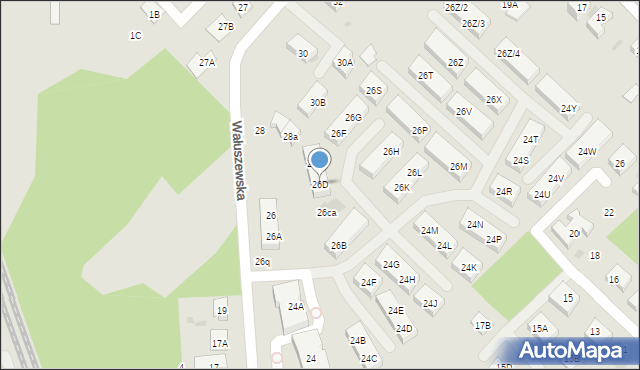 Warszawa, Wałuszewska, 26D, mapa Warszawy