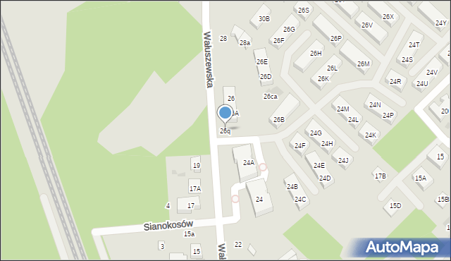 Warszawa, Wałuszewska, 26q, mapa Warszawy
