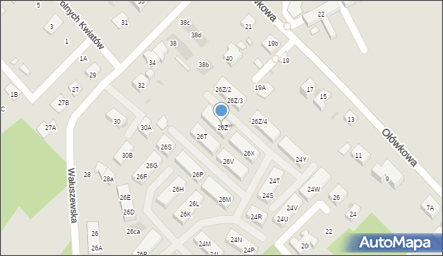 Warszawa, Wałuszewska, 26Z, mapa Warszawy