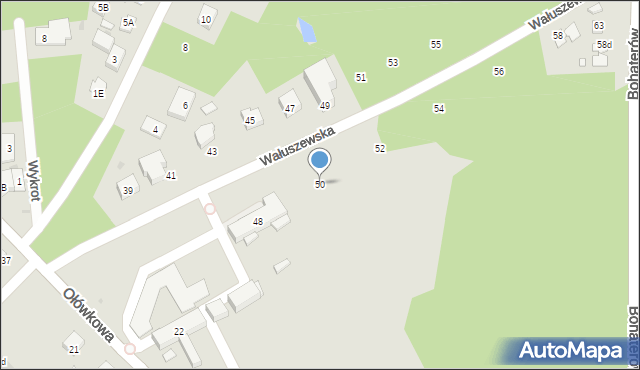 Warszawa, Wałuszewska, 50, mapa Warszawy