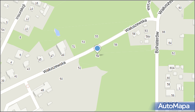 Warszawa, Wałuszewska, 54, mapa Warszawy